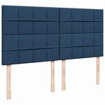 vidaXL Sommier à lattes de lit avec matelas Bleu 200x200 cm Tissu