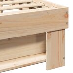 vidaXL Cadre de lit Marron 140 x 190 cm Bois massif en pin