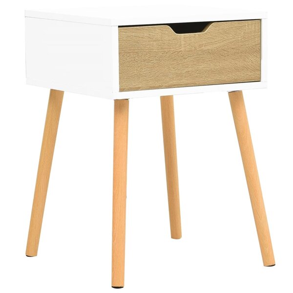 vidaXL Table de chevet Blanc chêne sonoma 40x40x56cm Bois d'ingénierie