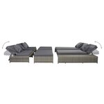 vidaXL Salon de jardin 5 Pièces avec coussins Résine tressée Gris