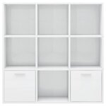 vidaXL Bibliothèque Blanc brillant 98x30x98 cm Bois d’ingénierie