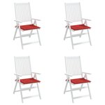 vidaXL Coussins de chaise jardin lot de 4 rouge 40x40x4cm tissu oxford