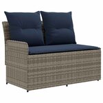 vidaXL Sofa de jardin avec accoudoirs et sofa d'angle 2 Pièce Rotin PE