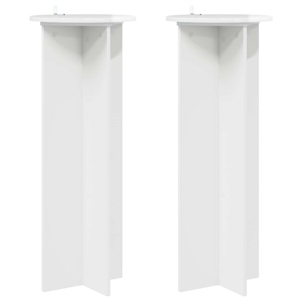 vidaXL Support de Plante 2 pièces Blanc brillant Ø40 x 100 cm