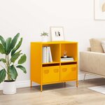 vidaXL Buffet jaune moutarde 68x39x73 5 cm acier laminé à froid