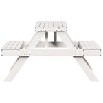 vidaXL Table de pique-nique blanc 105x134x75 cm bois massif de pin