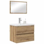 vidaXL Ensemble de mobilier de salle de bain 3 Pièces Chêne artisanal