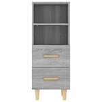 vidaXL Buffet Sonoma gris 34 5x34x90 cm Bois d'ingénierie