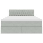 vidaXL Lit de Rangement avec matelas Gris clair 140 x 200 cm Velours