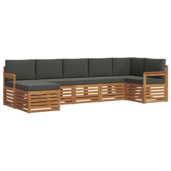 vidaXL Ensemble de canapés d'extérieur 7 pc Naturel et Anthracite