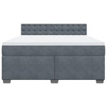 vidaXL Sommier à lattes de lit et matelas Gris foncé 180x200cm Velours