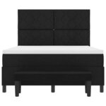 vidaXL Lit à ressorts avec matelas Noir 140 x 200 cm tissu