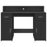 vidaXL Bureau avec lumières LED noir 120x55x91 cm bois d'ingénierie