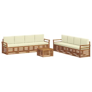 vidaXL Ensembles de canapés avec coussin 9 Pièces Naturel et Crème
