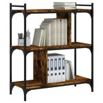 vidaXL Bibliothèque 3 niveaux chêne fumé 76x32x88 cm bois d'ingénierie