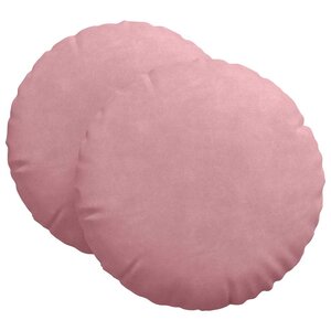 vidaXL Coussins de siège 2 pc Velours Rose Ø 80 x 29 cm