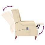 vidaXL Fauteuil de massage inclinable Crème Tissu