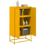 vidaXL Buffet haut jaune moutarde 68 5x38 5x123 5 cm acier