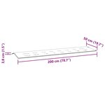 vidaXL Coussin de banc de jardin carreaux noir 200x50x4 cm tissu