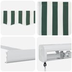 vidaXL Store Rétractable Manuel Vert et Blanc 350x250 cm