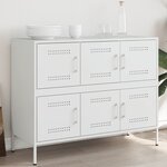 vidaXL Buffet blanc 100 5x39x79 cm acier laminé à froid