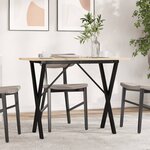 vidaXL Table à manger cadre en X 100x50x75 cm bois de pin massif acier