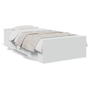 vidaXL Cadre de lit avec tiroirs sans matelas blanc 75x190 cm