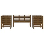 vidaXL Salon de jardin 3 Pièces marron miel bois de pin massif