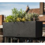 LECHUZA Jardinière BALCONERA Stone 50 ALL-IN-ONE Noir