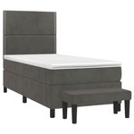 vidaXL Sommier à lattes de lit et matelas Gris foncé 80x200 cm Velours