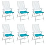 vidaXL Coussins de chaise de jardin lot de 6 turquoise 50x50x4cm tissu
