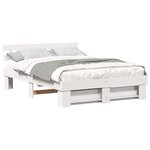 vidaXL Cadre de lit avec tête de lit Blanc 140 x 200 cm Pin massif