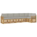 vidaXL Ensemble de canapés d'extérieur 6 Pièces Blanc et gris clair