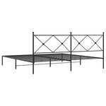 vidaXL Cadre de lit métal avec tête de lit noir 193x203 cm