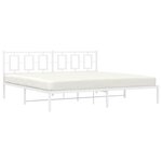vidaXL Cadre de lit métal avec tête de lit blanc 200x200 cm