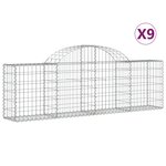 vidaXL Paniers à gabions arqués 9 Pièces 200x30x60/80 cm Fer galvanisé
