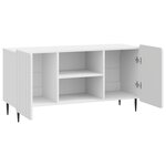 vidaXL Meuble TV Blanc brillant 102 x 34 5 x 52 cm Bois d'ingénierie