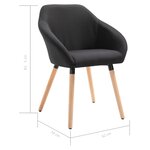 vidaXL Chaises à manger lot de 4 noir tissu