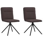 vidaXL Chaises à manger lot de 2 marron foncé tissu