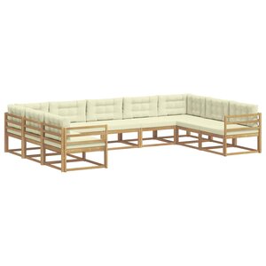 vidaXL Ensemble de canapés d'extérieur 9 pc Blanc et crème
