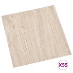 vidaXL Dalles de plancher autoadhésives 55Pièces PVC 5 11 m² marron clair