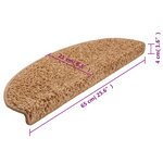 vidaXL Tapis d'escalier 10 pièces 65 x 21 x 4 cm Beige Demi-rond Grand