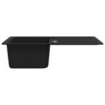 vidaXL Évier de cuisine en granite avec égouttoir réversible Noir