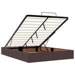 vidaXL Cadre de lit ottoman sans matelas marron foncé 140x190 cm tissu