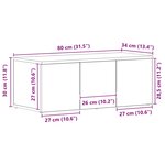 vidaXL Meuble TV avec tiroir Noir 80 x 34 x 30 cm Bois d'ingénierie