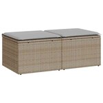 vidaXL Salon de jardin avec coussins 2 Pièces beige résine tressée acacia