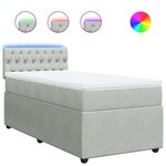 vidaXL Sommier à lattes de lit et matelas Gris clair 80x200 cm Velours