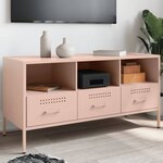 vidaXL Meuble TV rose 100 5x39x50 5 cm acier laminé à froid