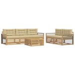 vidaXL Ensemble de canapés d'extérieur 6 pc Blanc et Beige
