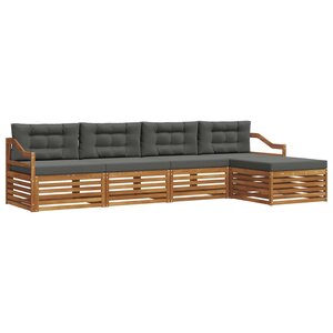 vidaXL Ensemble de canapés d'extérieur 5 pc Naturel et Anthracite